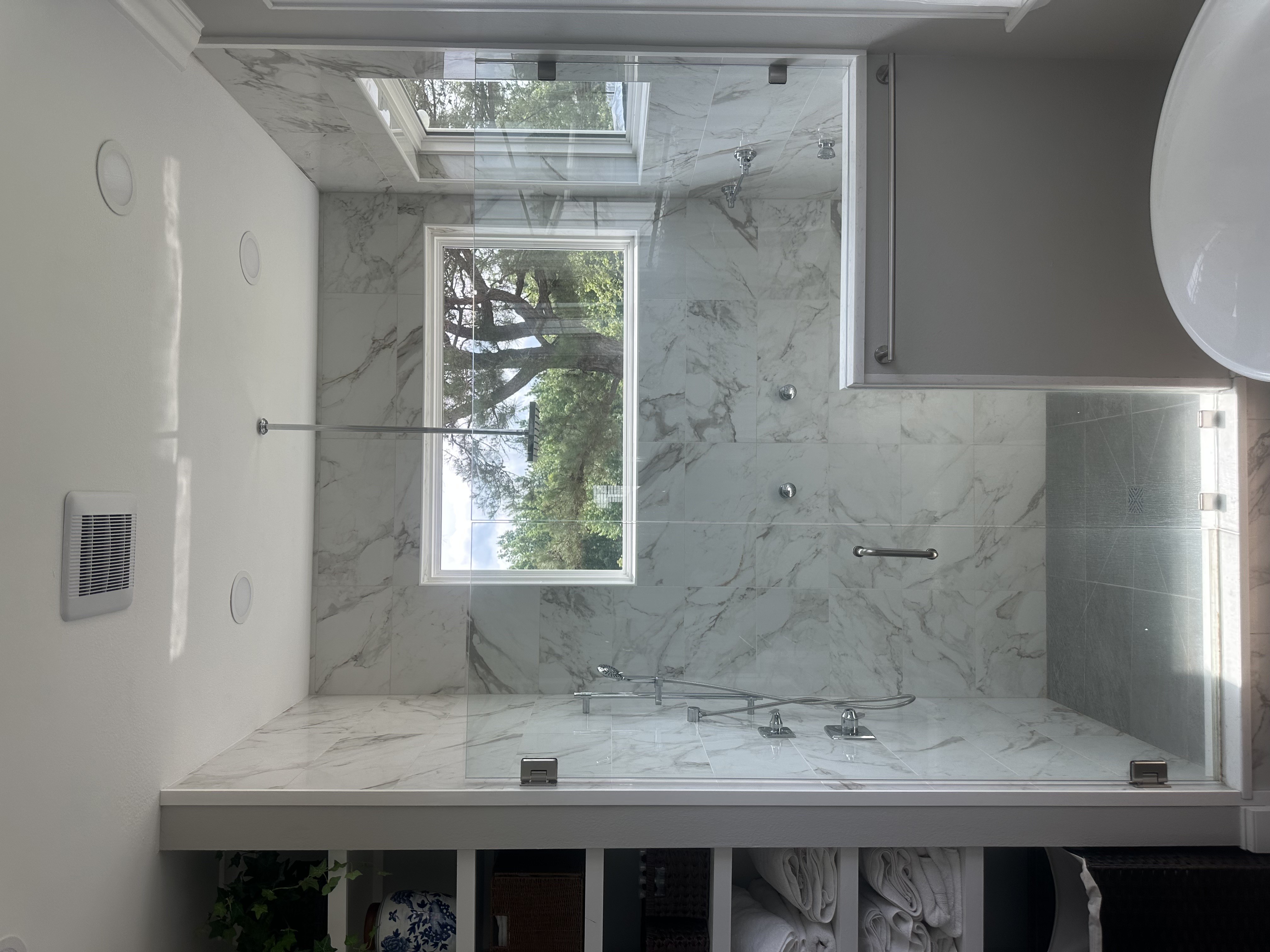 Walk-in shower tile remodel by 318 Tile Pro